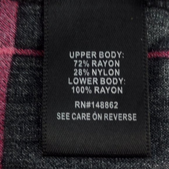 Torrid Plus Size Womens 1‎ Black Red Plaid Mini Challis To Knit Dress 12165531 - Picture 5 of 6